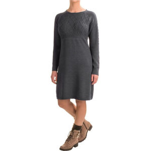 Ibex Arranmore Women's 100% Merino Wool Sweater Dress dark Grey women's medium M